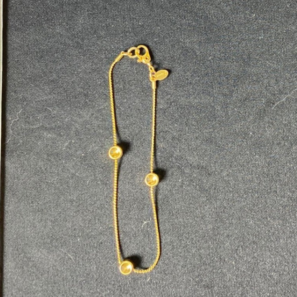 Gold Tone Station Bracelet with Clear‎ Bezel-Set Crystals – Delicate Minimalist